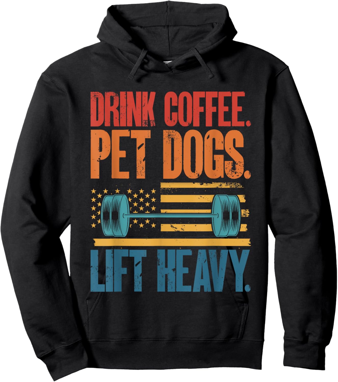 Drink Coffee Pet Dogs Lift Heavy Bodybuilding Weightlifting Hoodie - Hoodie | Black