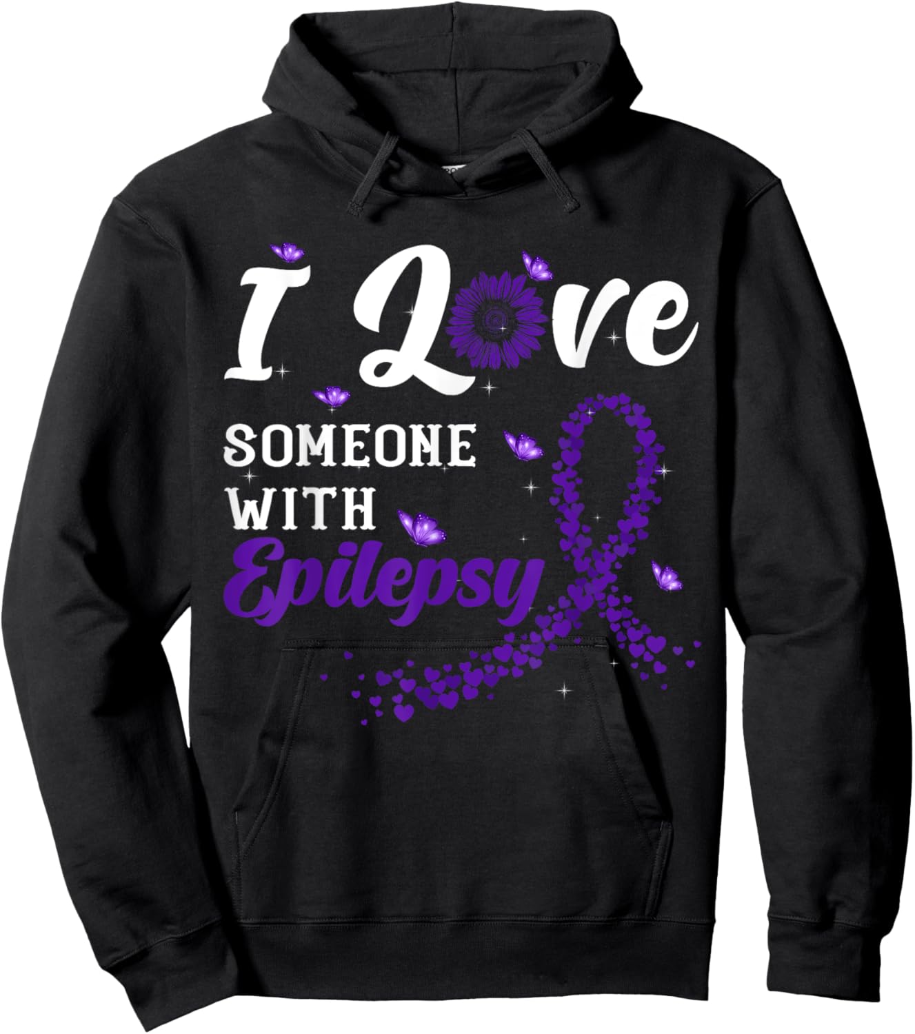 I Love Someone With Epilepsy Awareness Day Warrior Fighter Hoodie - Hoodie | Black