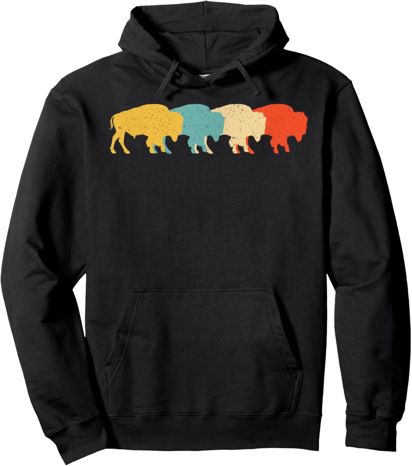 Cool Bison Design Women Kids Buffalo Bison Lovers Hoodie - Hoodie | Black