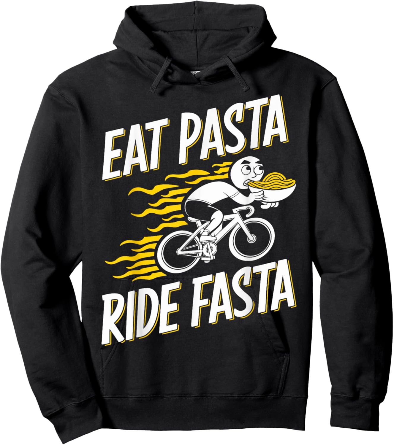 Eat Pasta Ride Fasta Road Bike Bicycle Triathlon Cyclist Hoodie - Hoodie | Black