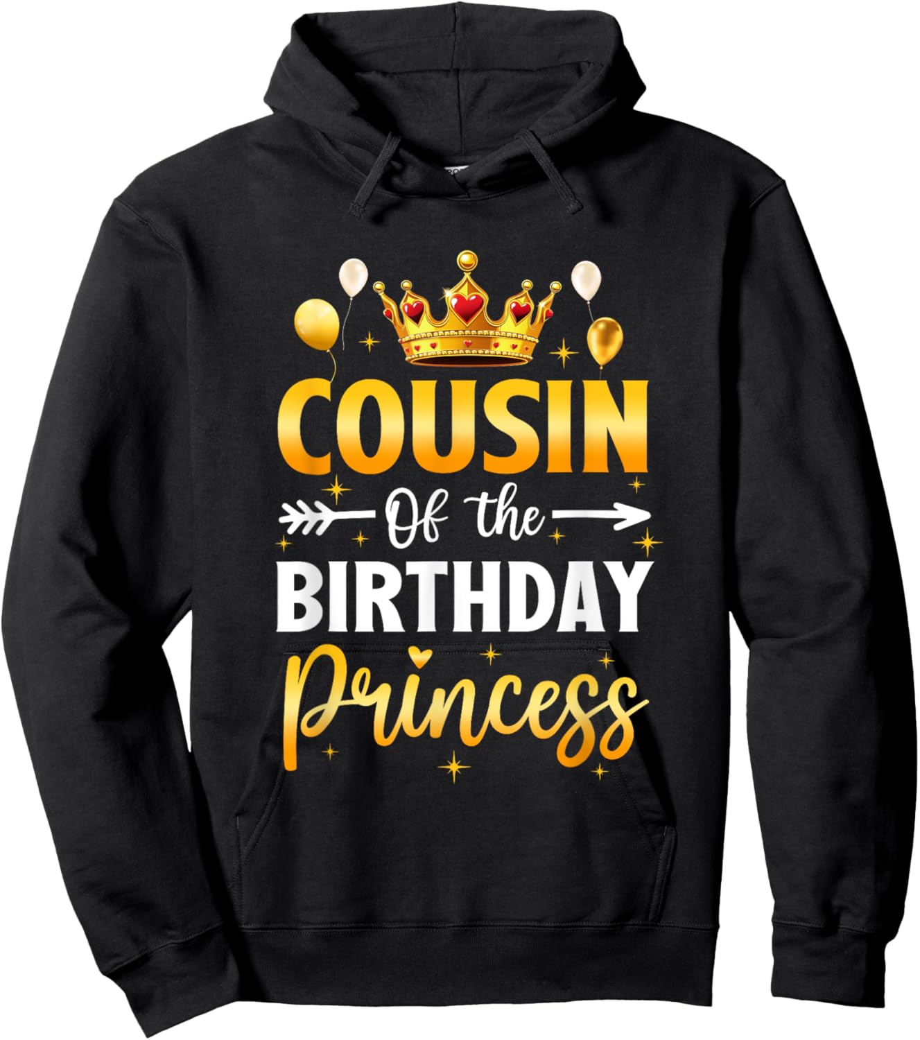 Cousin Of The Birthday Princess Birthday Girl Party Family Hoodie - Hoodie | Black