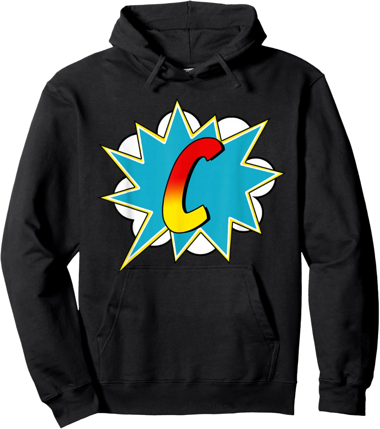 Letter C Superhero Name Comic Letter Retro Costume Hoodie - Hoodie | Black