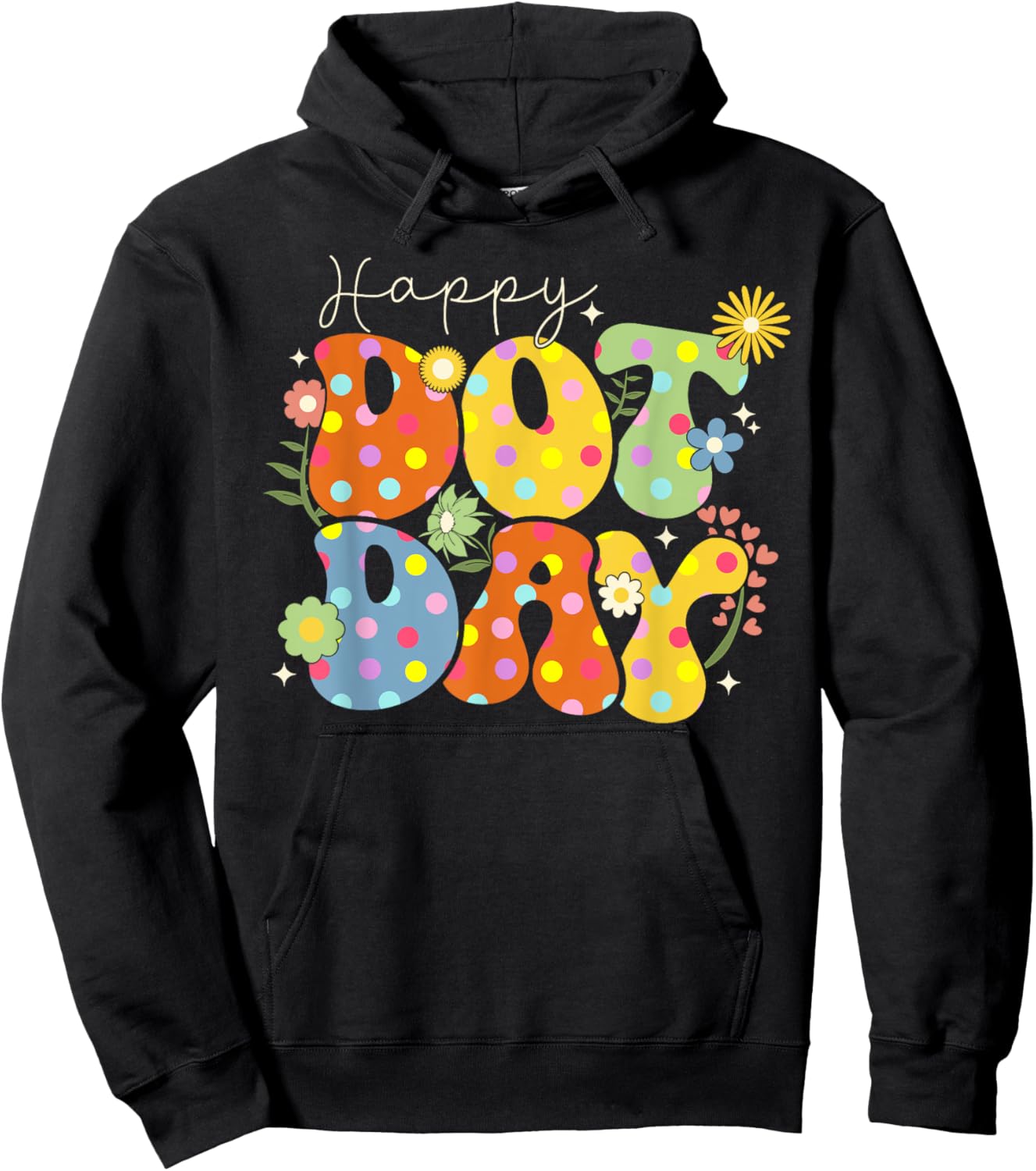 Happy Dot Day Colorful Cute Polka Dot Boy Girl Kids Toddlers Hoodie - Hoodie | Black