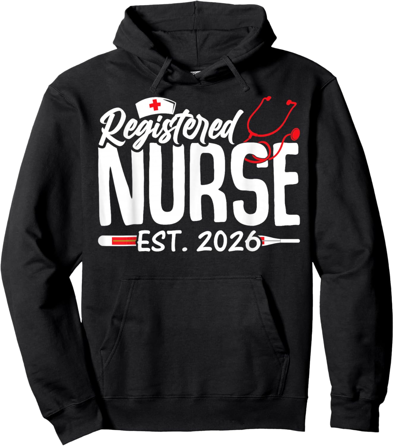 Graduate Registered Nurse Est 2026 Nursing School Graduation Hoodie - Hoodie | Black
