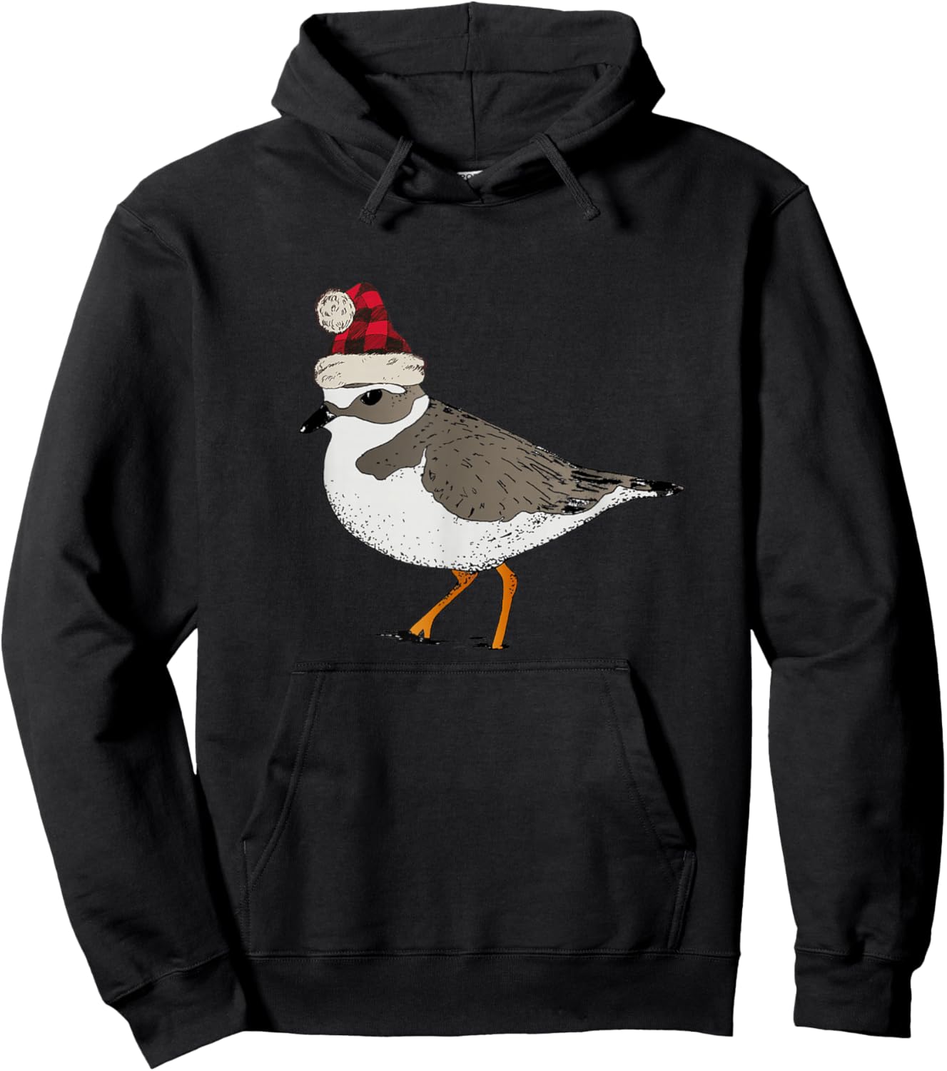 Piping Plover Christmas Shorebird Holiday Bird Birding Hoodie - Hoodie | Black