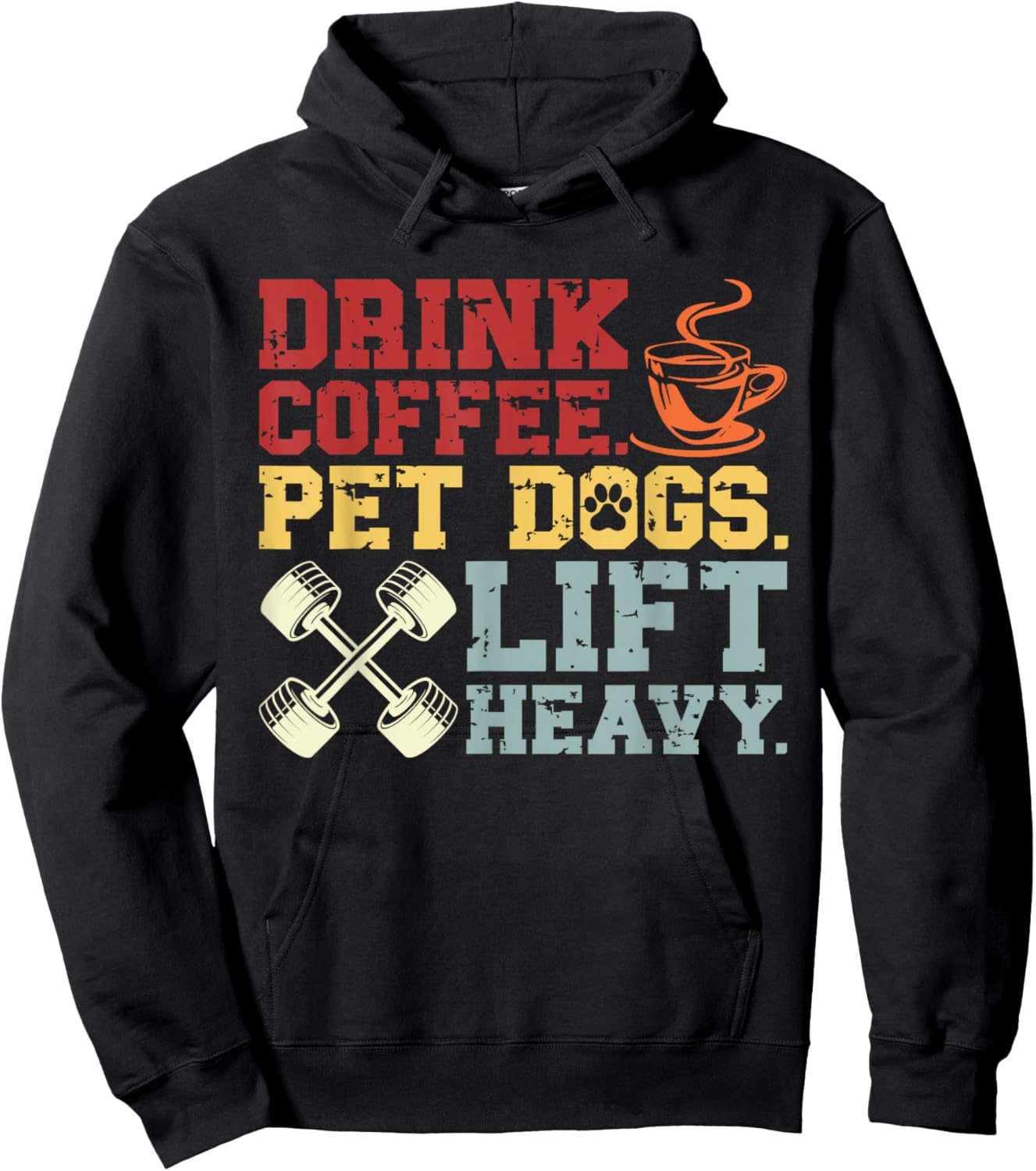 Weightlifting Drink Coffee Pet Dogs Lift Heavy Bodybuilding Hoodie - Hoodie | Black