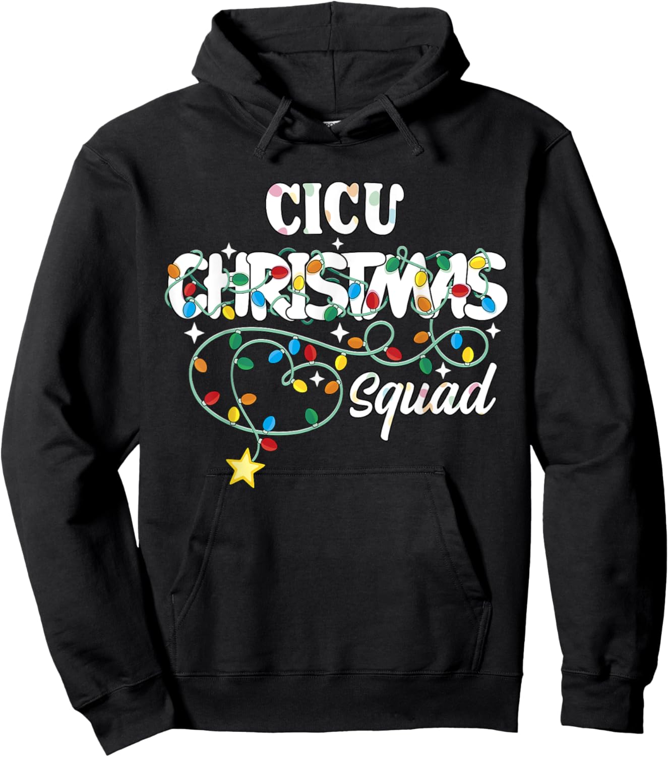 CICU Christmas Squad CNA NP Cardiac ICU Nurse Techs Hoodie - Hoodie | Black
