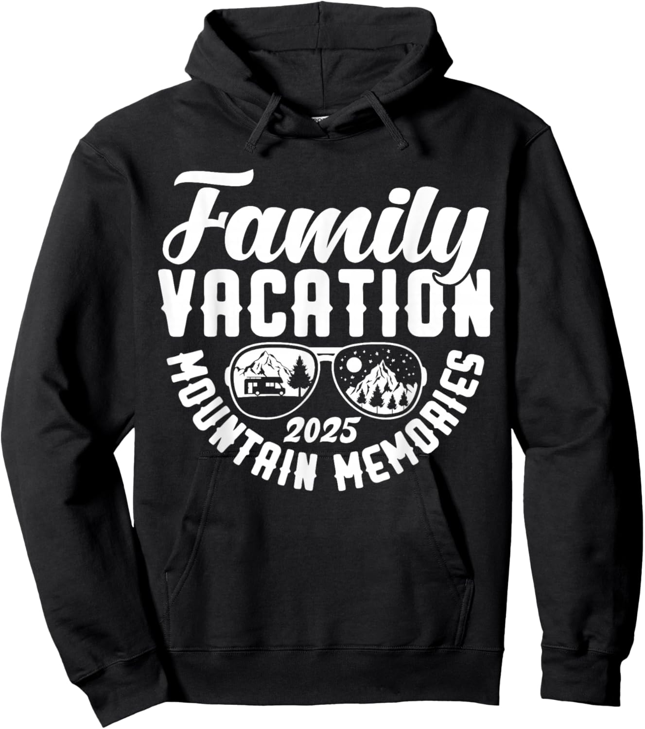 Family Vacation 2025 Mountain Memories Matching Family Group Hoodie - Hoodie | Black