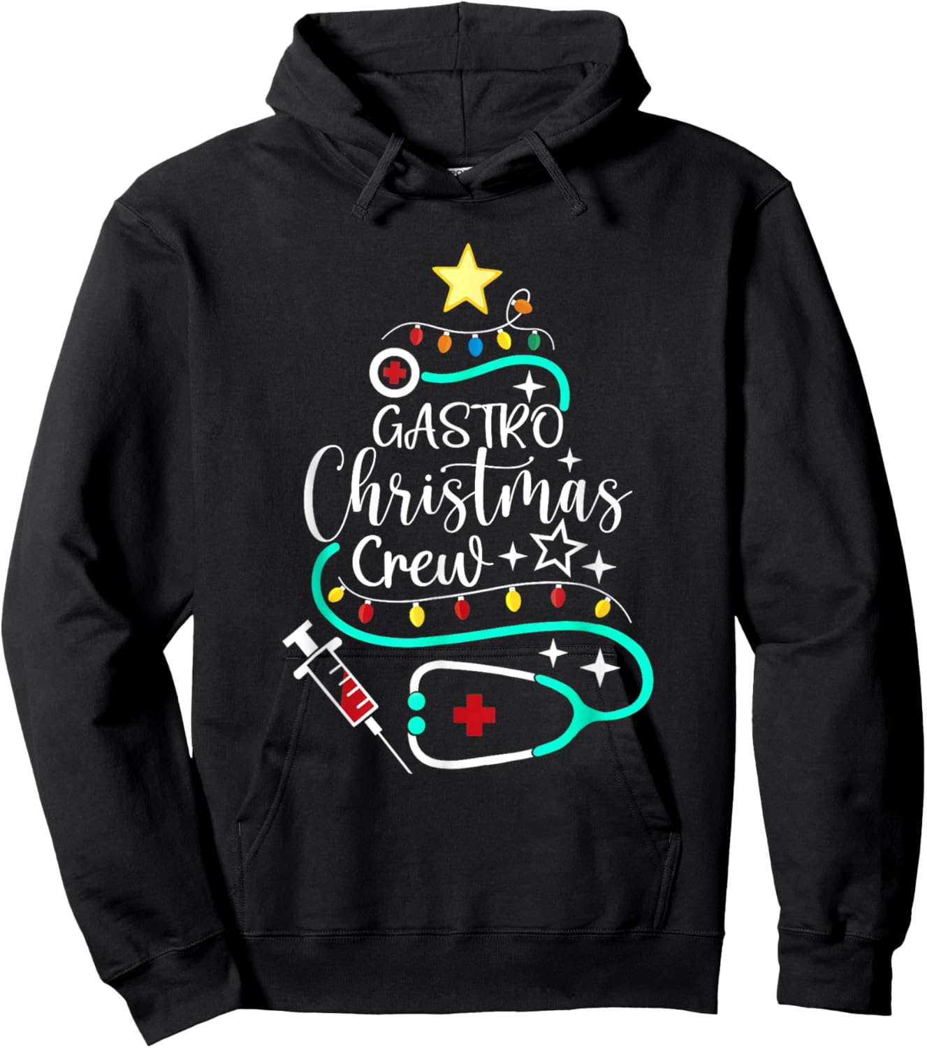 Gastro Christmas Crew Gastroenterology Nurse Endoscopy Techs Hoodie - Hoodie | Black
