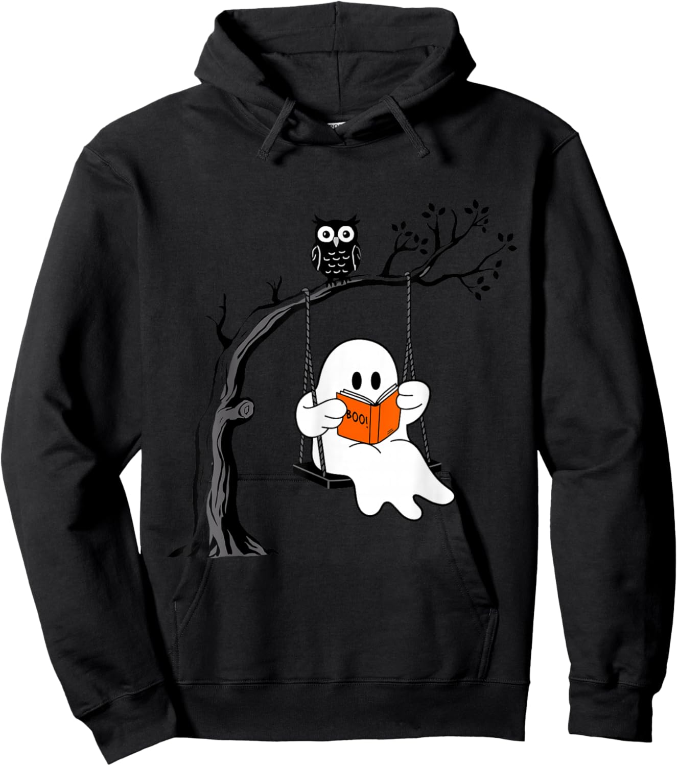 Halloween Ghost Swing Reading Vintage Costume Women Kids Men Hoodie - Hoodie | Black
