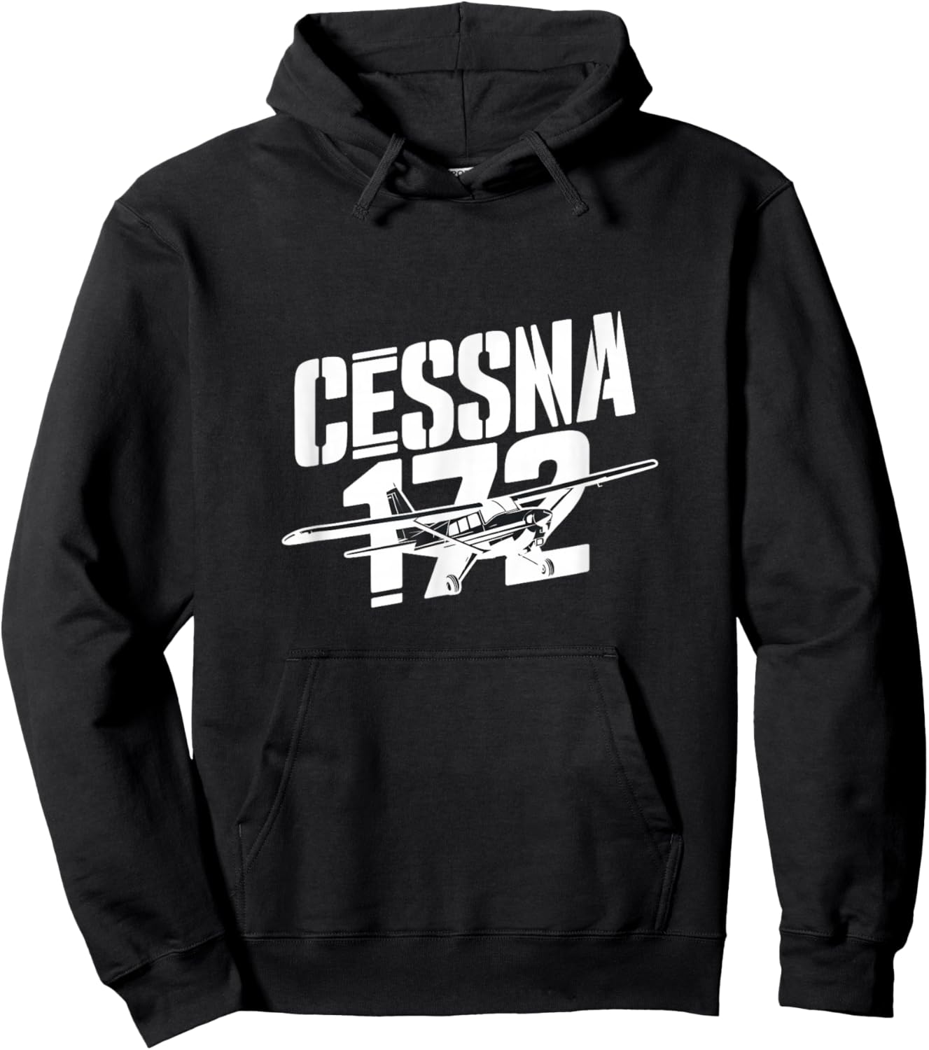 C172 Skyhawk C-172 Airplane Classic Vintage Aviation Pilot Hoodie - Hoodie | Black
