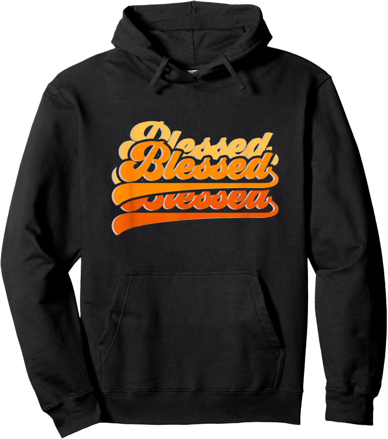 Orange Graphic So So Blessed Orange Graphic Hoodie - Hoodie | Black