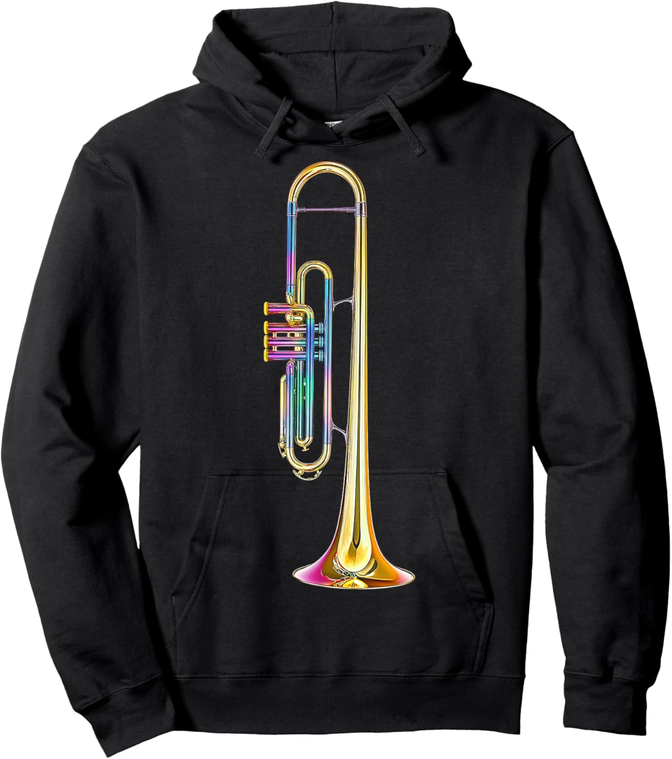 Trombone Music Instrument Motif Illustration Trombone Hoodie - Hoodie | Black