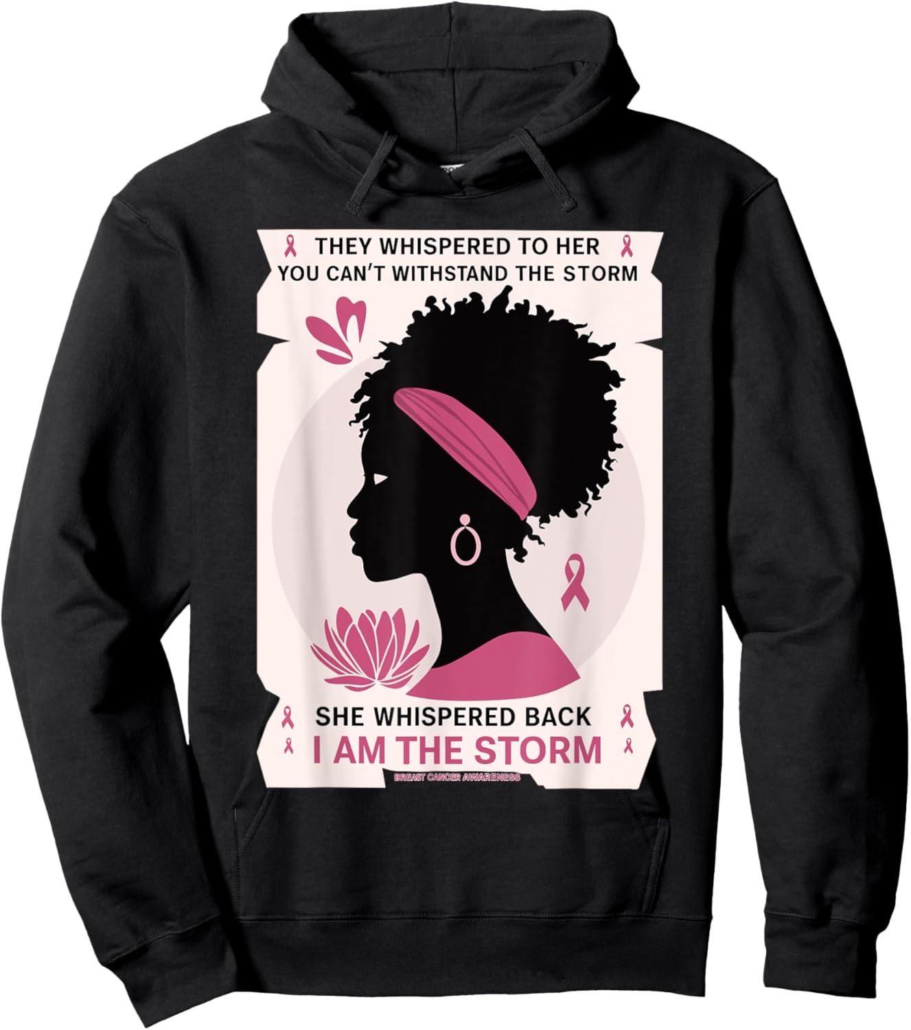 I'm The Storm Pink Warrior Breast Cancer Survivor Hoodie - Hoodie | Black