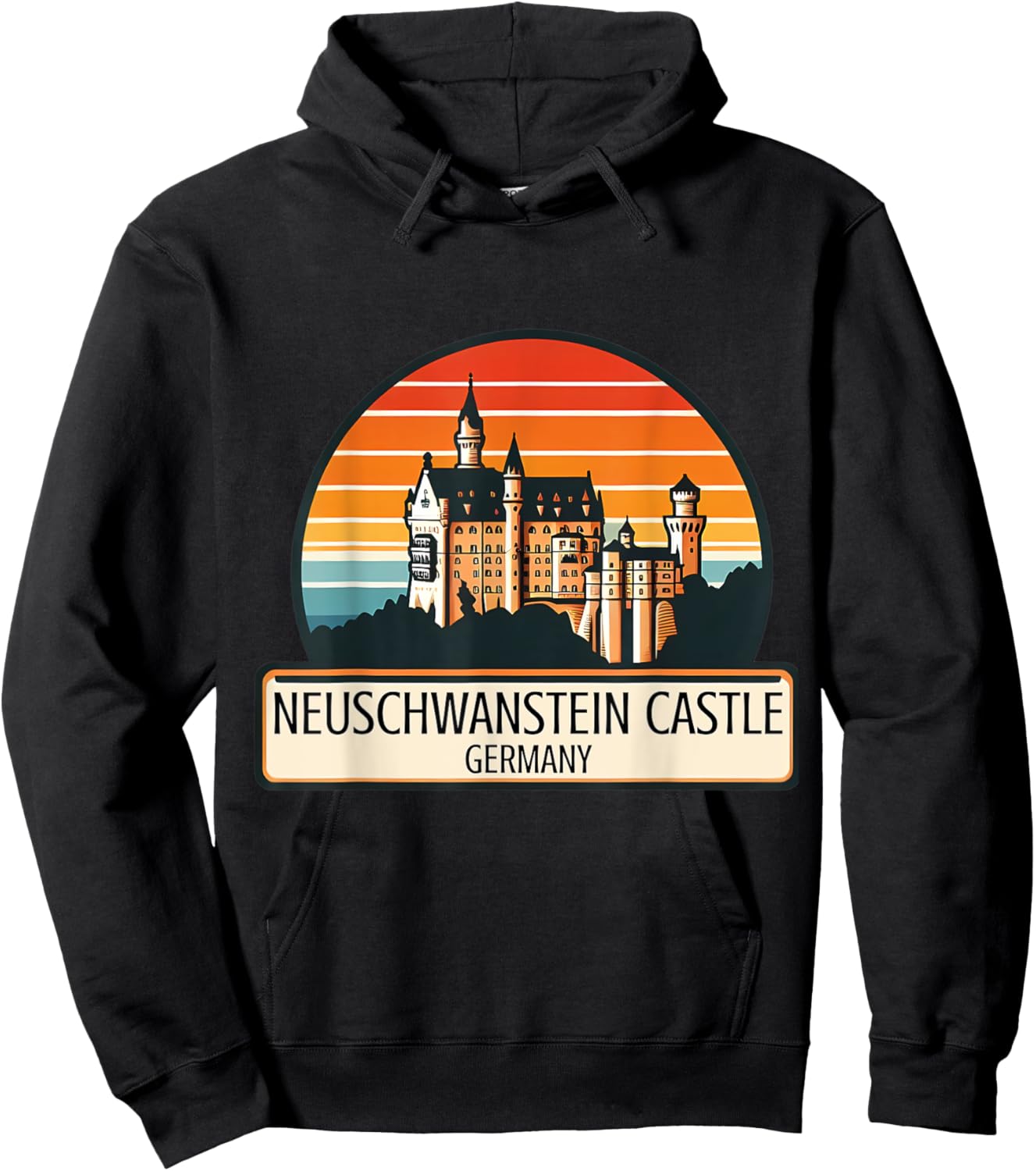 Neuschwanstein Castle Bavaria Germany Souvenir Memorabilia Hoodie - Hoodie | Black