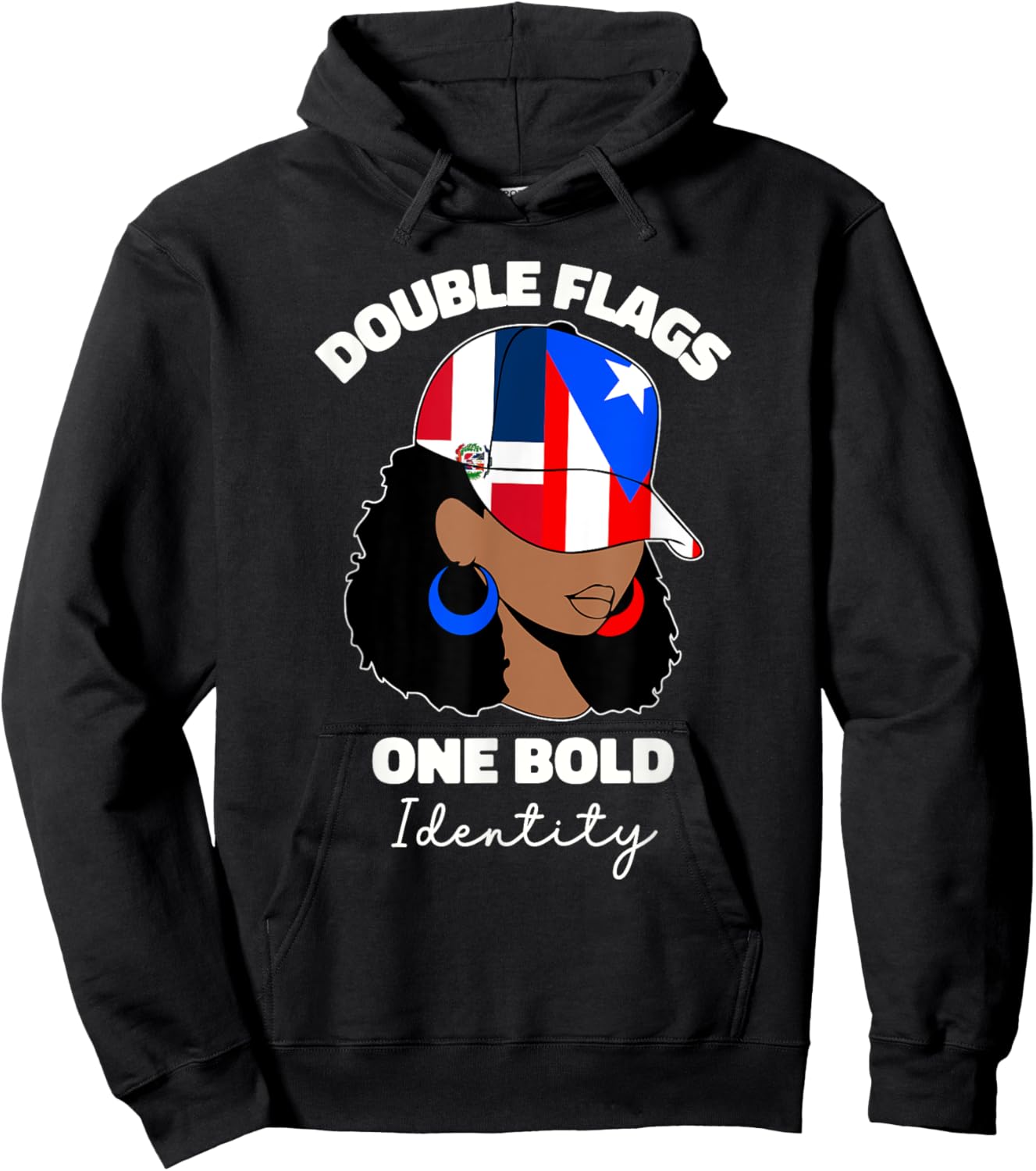 Half Dominican And Puerto Rican Rico Flag DominiRican Girl Hoodie - Hoodie | Black