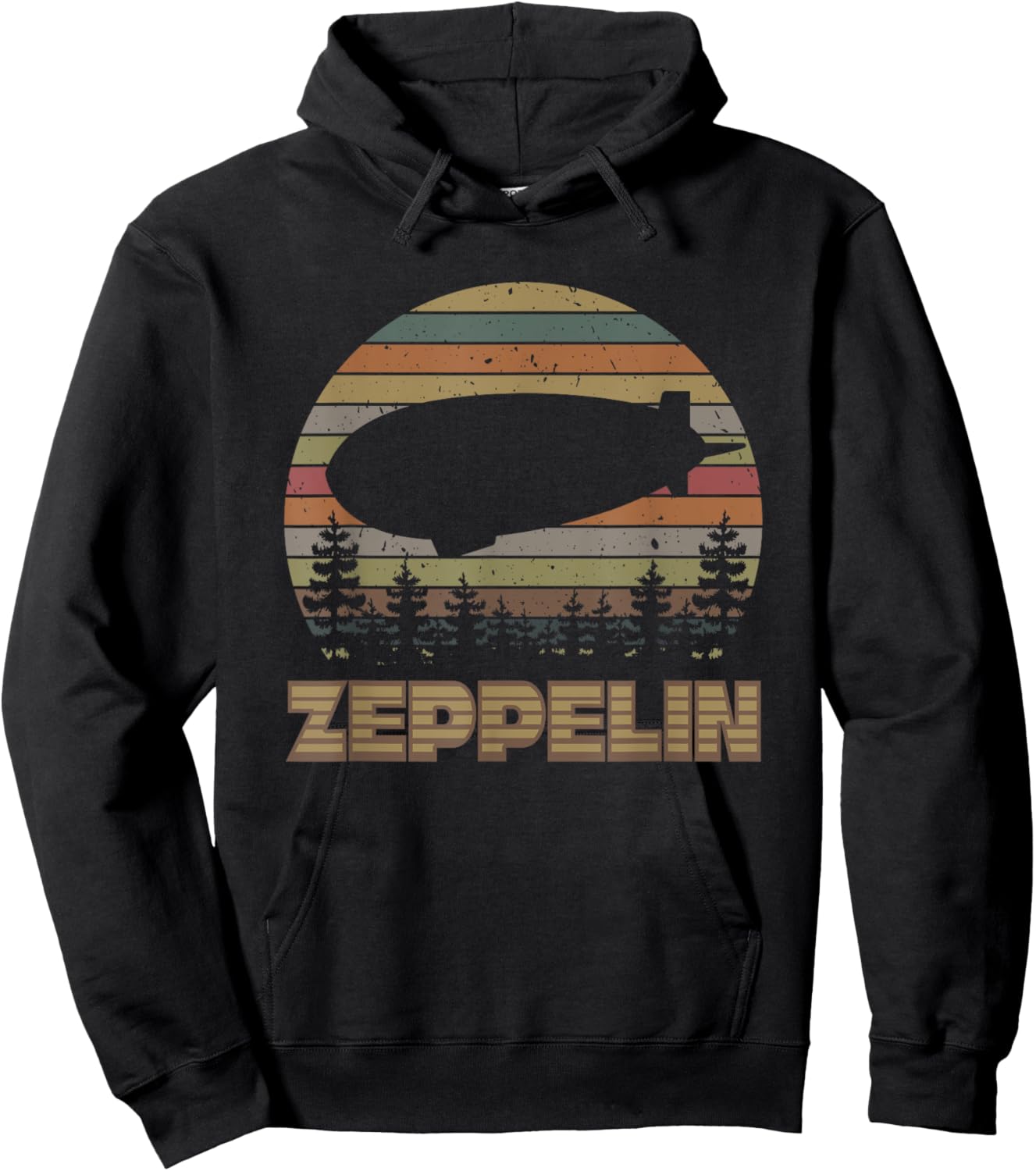 Vintage Zeppelin Funny Sunset Airship Pilot Dirigible Lovers Hoodie - Hoodie | Black