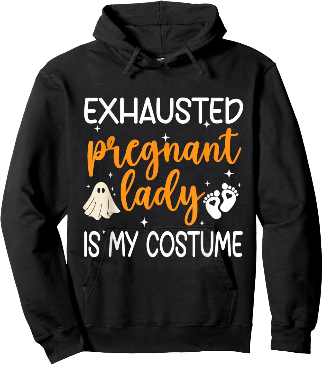 Exhausted Pregnant Lady Is My Costume Pregnancy Halloween Hoodie - Hoodie | Black