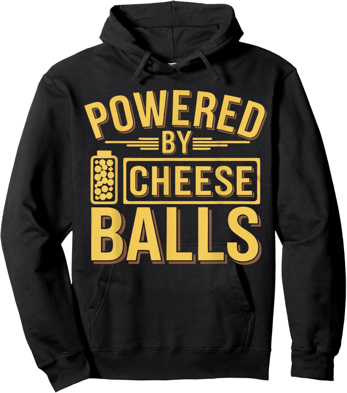 Cheese Ball Lover Powered By Cheese Balls Hoodie - Hoodie | Black