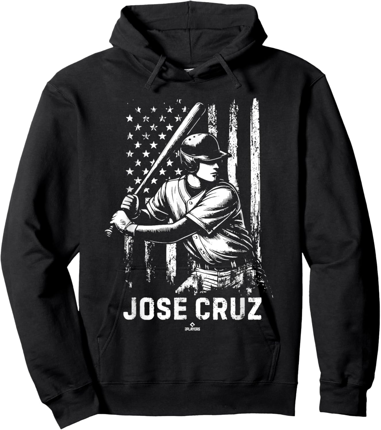Player Illustration Flag Jose Cruz Prospect Baseball Fan Hoodie - Hoodie | Black