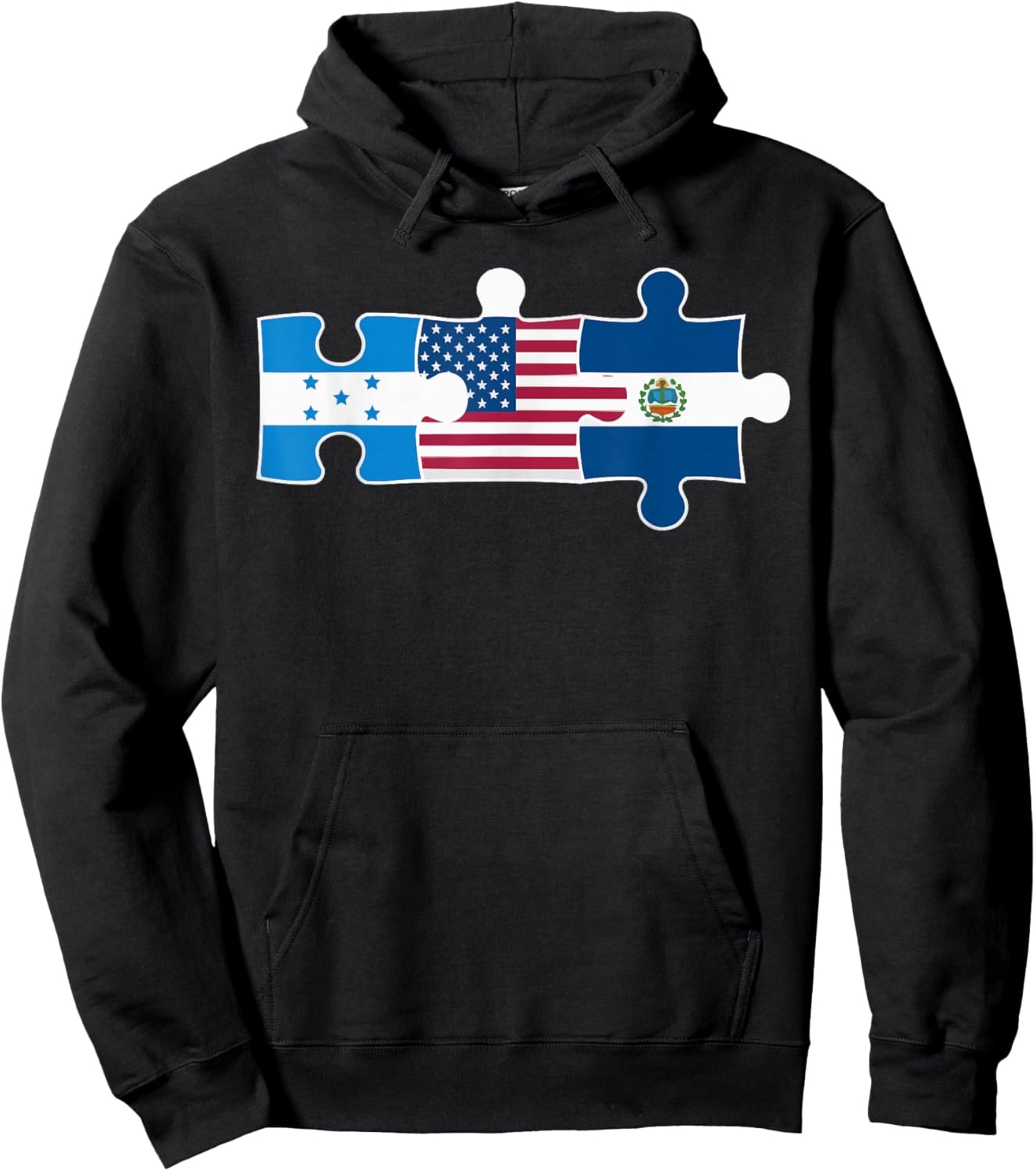 Half Honduran Half Savadorian El Salvador Flag Honduras Hoodie - Hoodie | Black