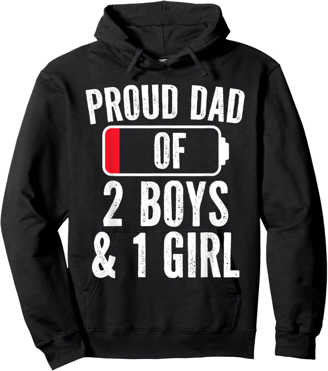 Boy Dad, Dad Of Two Boys And One Girl Father's Day Hoodie - Hoodie | Black
