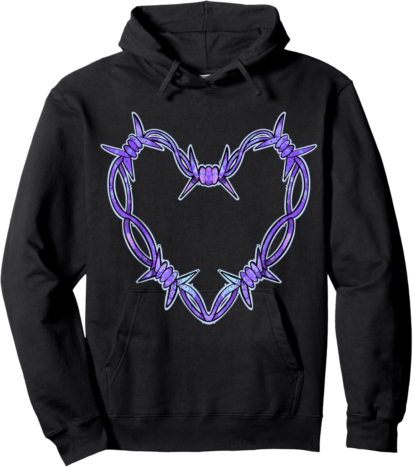 Barbed wire heart in purple Hoodie - Hoodie | Black