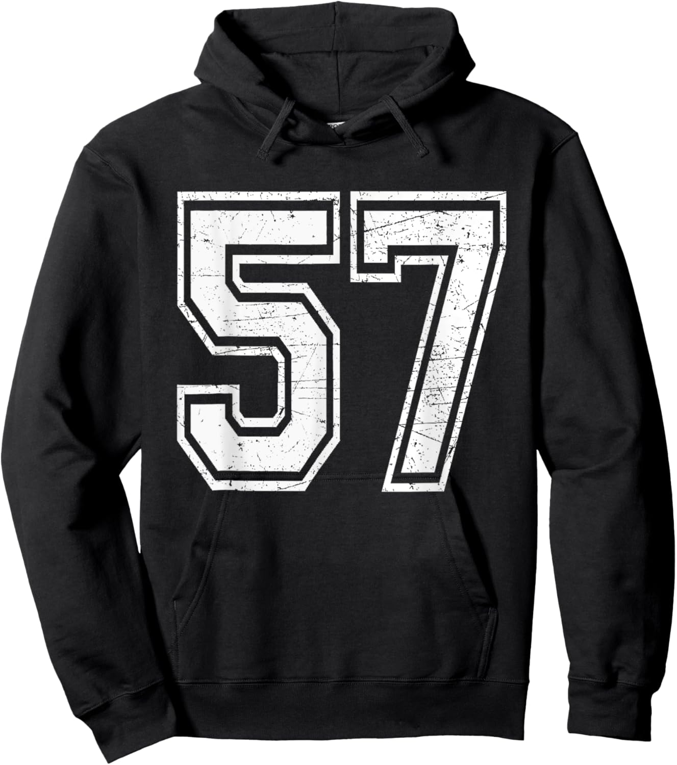 Number 57 Varsity Sports Team Jersey 57th Birthday Hoodie - Hoodie | Black