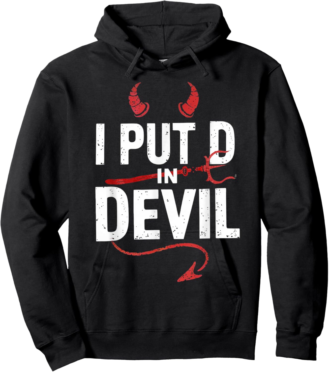 I Put D In Devil Funny Halloween Matching Couple Men Women Hoodie - Hoodie | Black