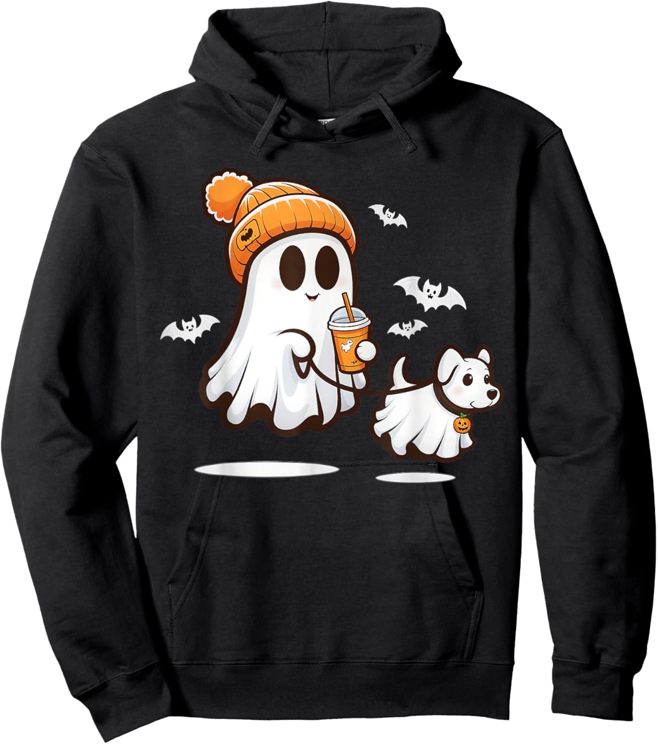 Funny Ghost Walking Dog Ghost Dog Halloween Women Men Kids Hoodie - Hoodie | Black