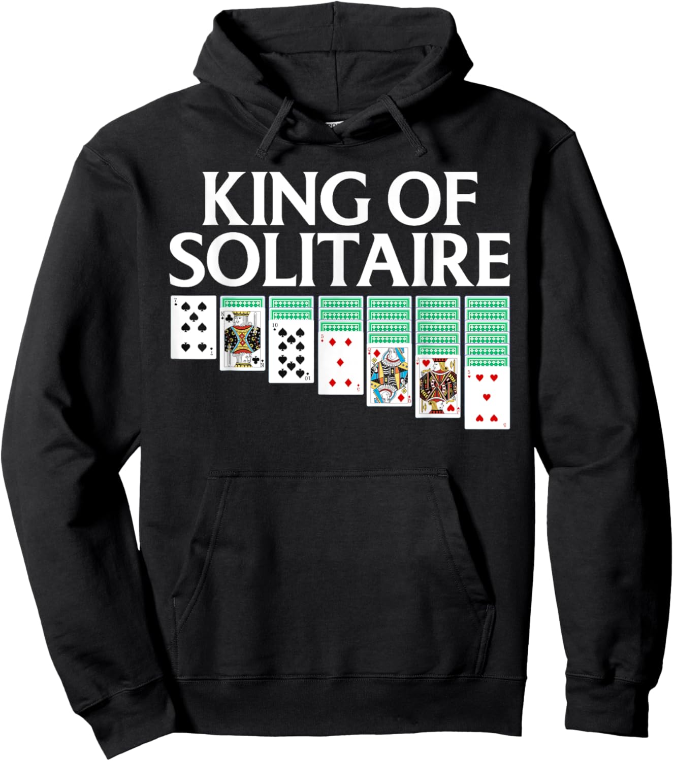 Funny King of Solitaire Art Grandpa Solitaire Player Hoodie - Hoodie | Black