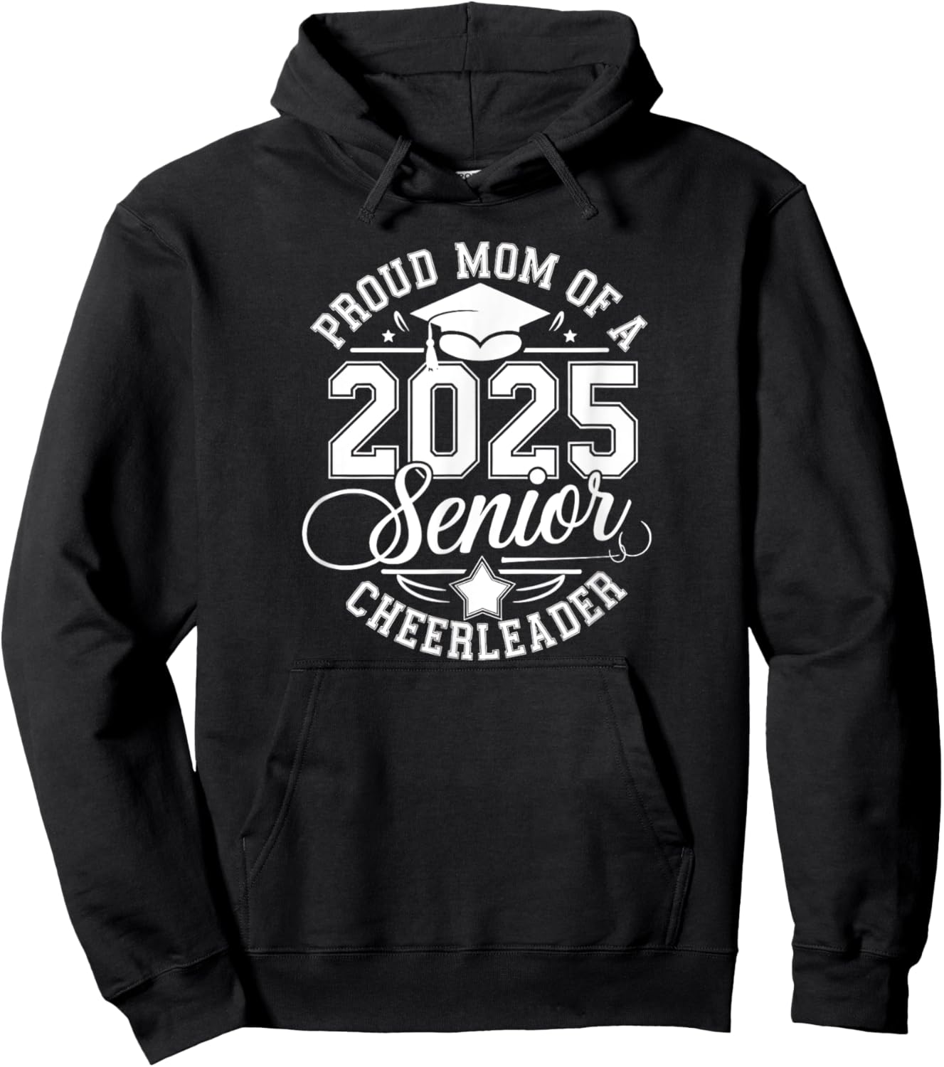 Senior 2025 Cheer Team Mom High School Graduation Outfit Hoodie - Hoodie | Black