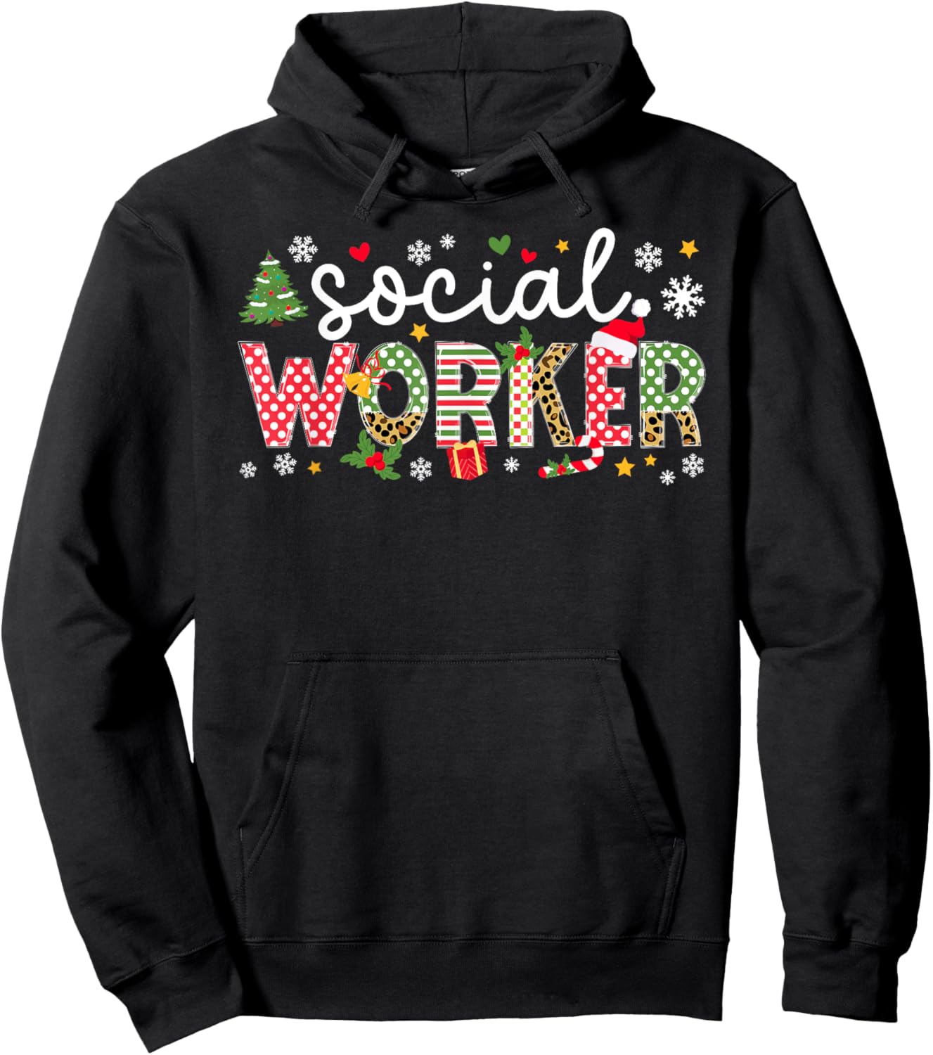 Social Worker Christmas Social Workers Xmas Party Hoodie - Hoodie | Black