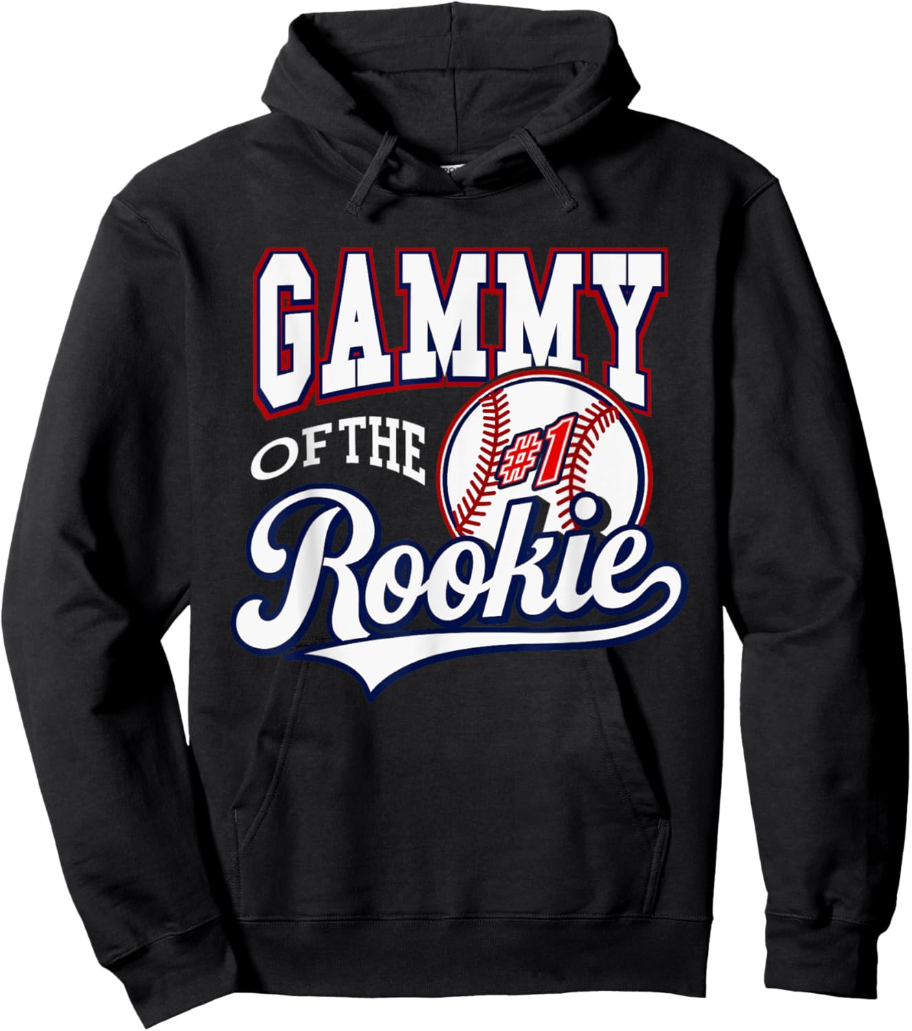 Retro Grandma Gammy Of The Number 1 Rookie Baseball Hoodie - Hoodie | Black