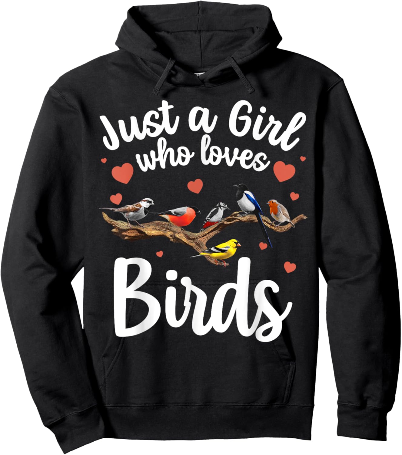 Cool Bird Watcher Art Girls Birding Nerd Birder Hoodie - Hoodie | Black