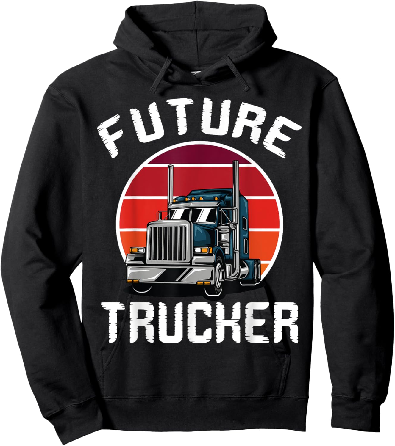 Future Trucker Truck Driver Semi Kids Son Daughter Clothing Hoodie - Hoodie | Black