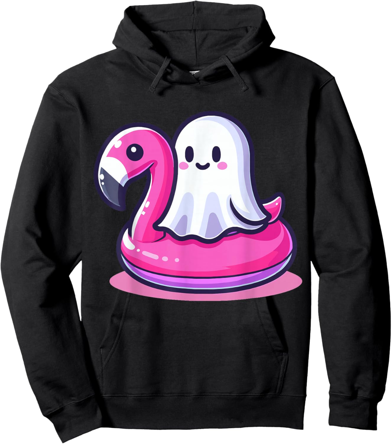 Ghost and Flamingo Halloween Hoodie - Hoodie | Black