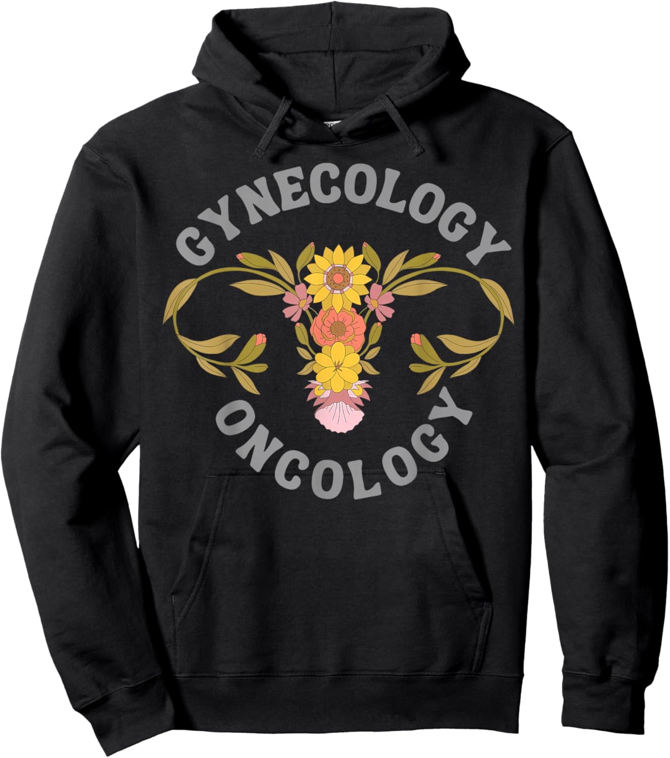 Floral Boho Gynecology Oncology Nurse Obgyn Doctor Midwife Hoodie - Hoodie | Black