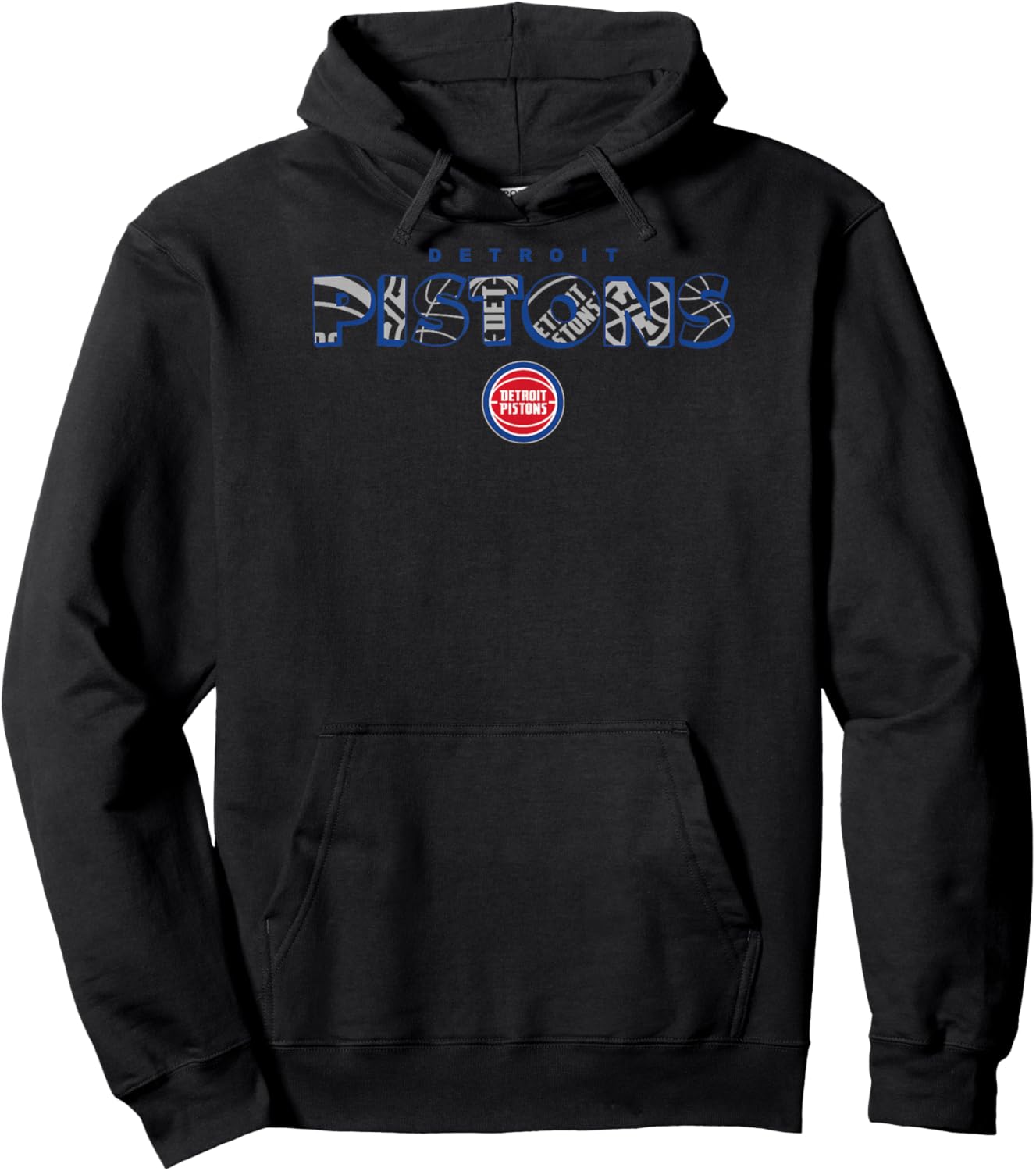 NBA - Detroit Pistons Logo Knockout White Hoodie - Hoodie | Black