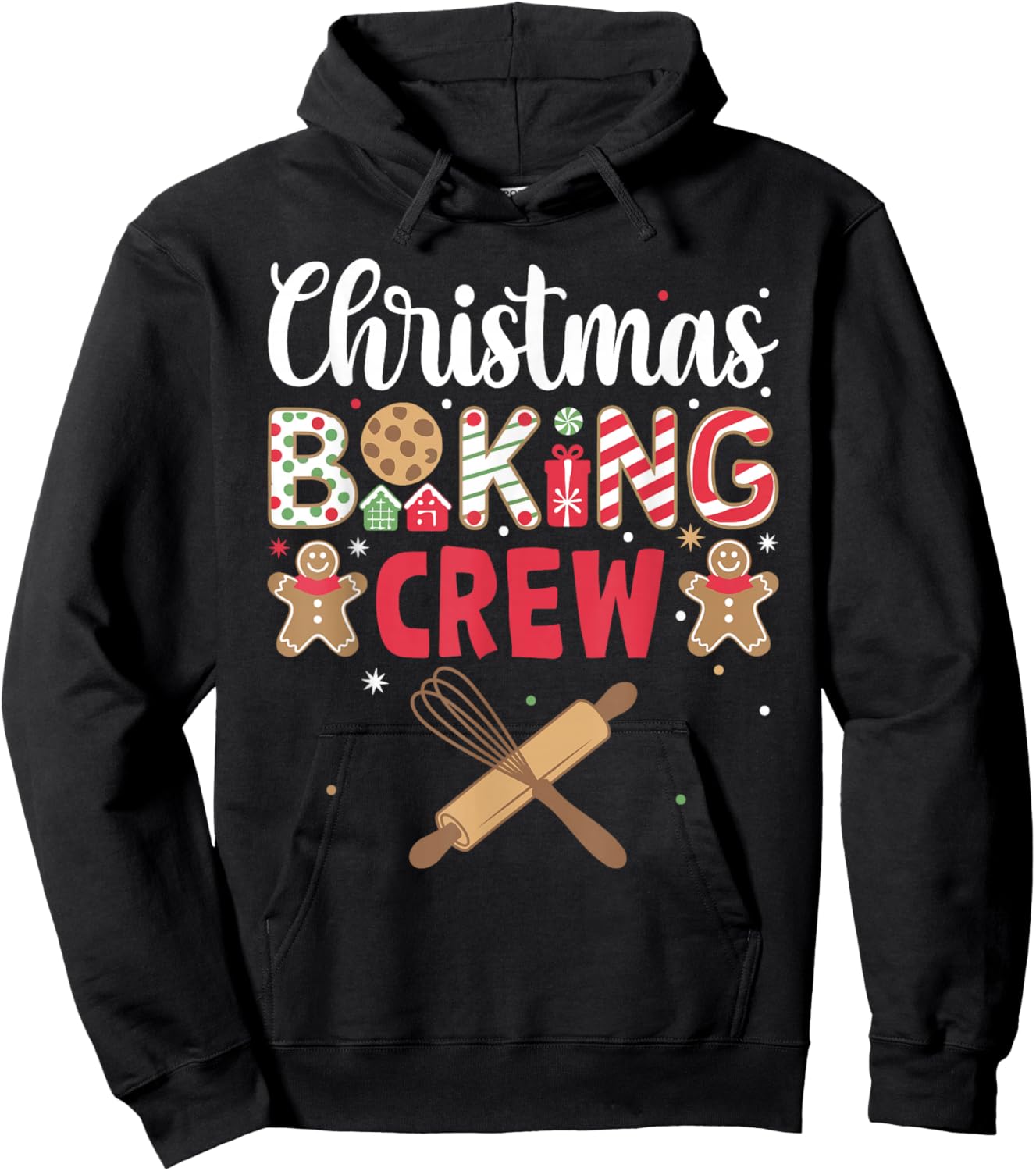 Funny Christmas Baking Crew Baking Christmas Cookie Hoodie - Hoodie | Black
