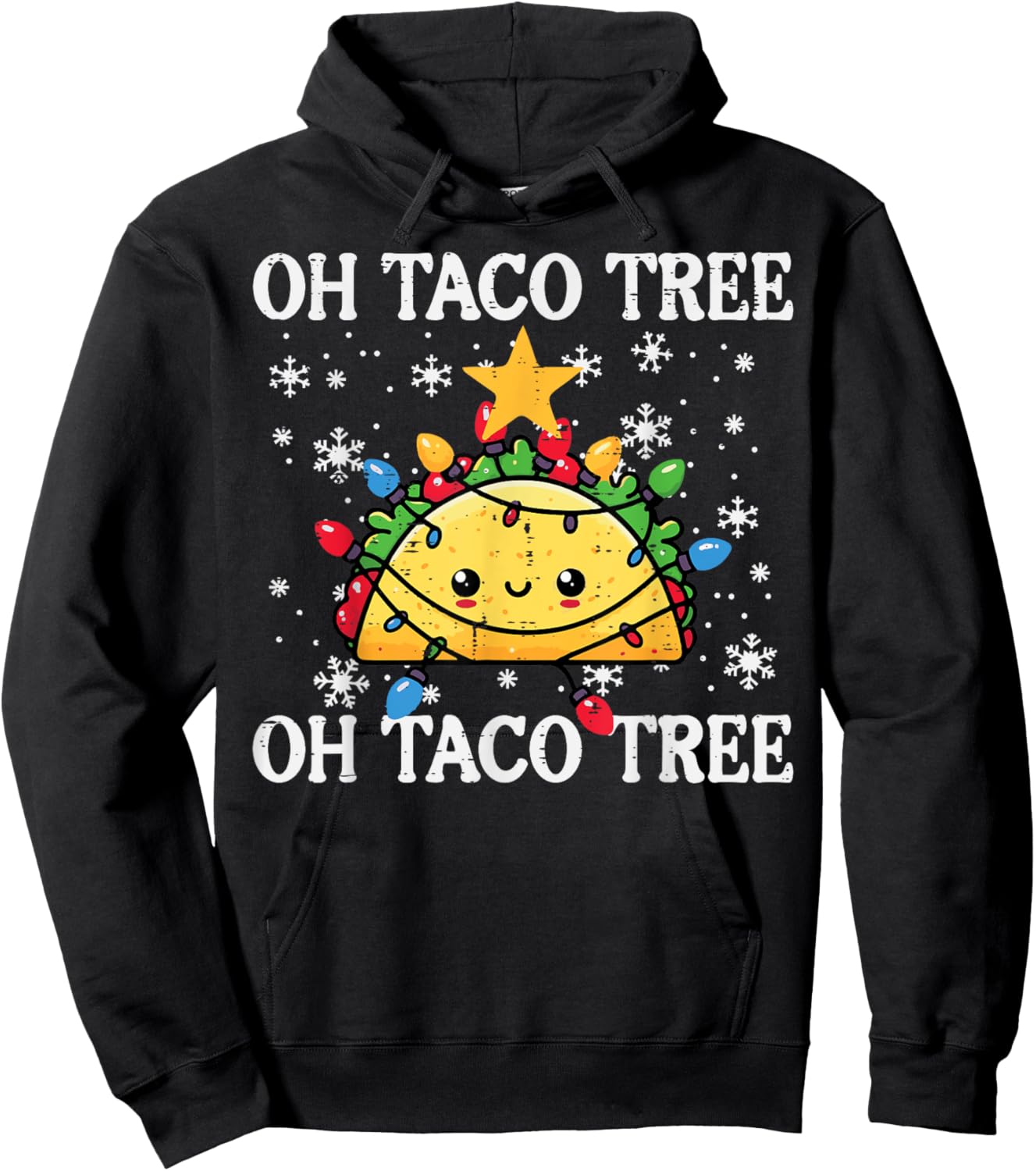 Christmas Oh Taco Tree Xmas Mexican Food Men Women Boys Kids Hoodie - Hoodie | Black