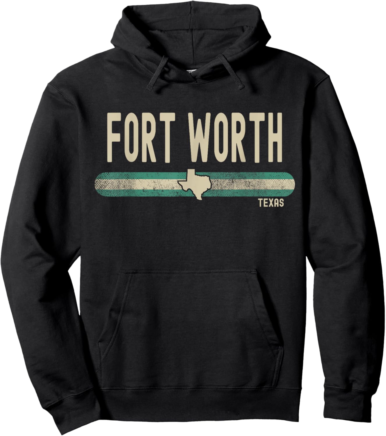 Fort Worth TX | Texas | Travel & 80s Style Hoodie - Hoodie | Black