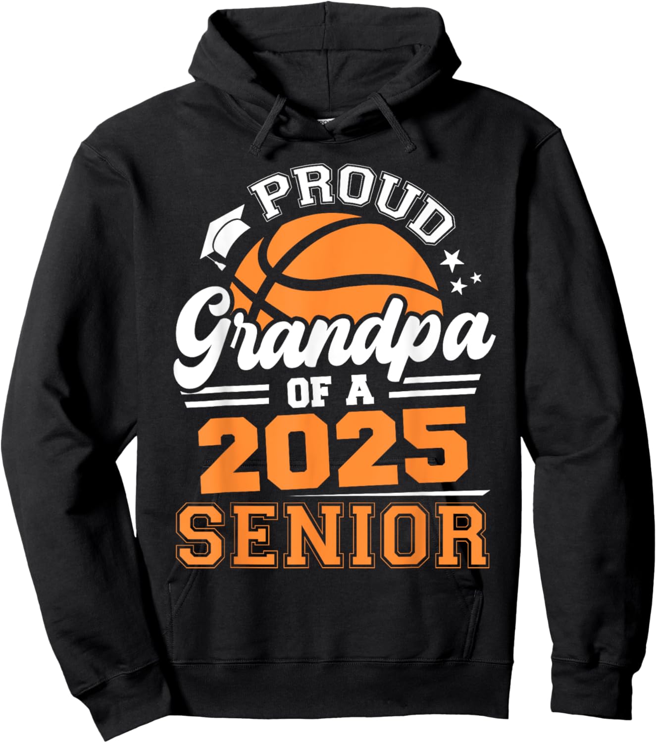 Proud Grandpa Of A 2025 Senior Basketball Graduation 2025 Hoodie - Hoodie | Black
