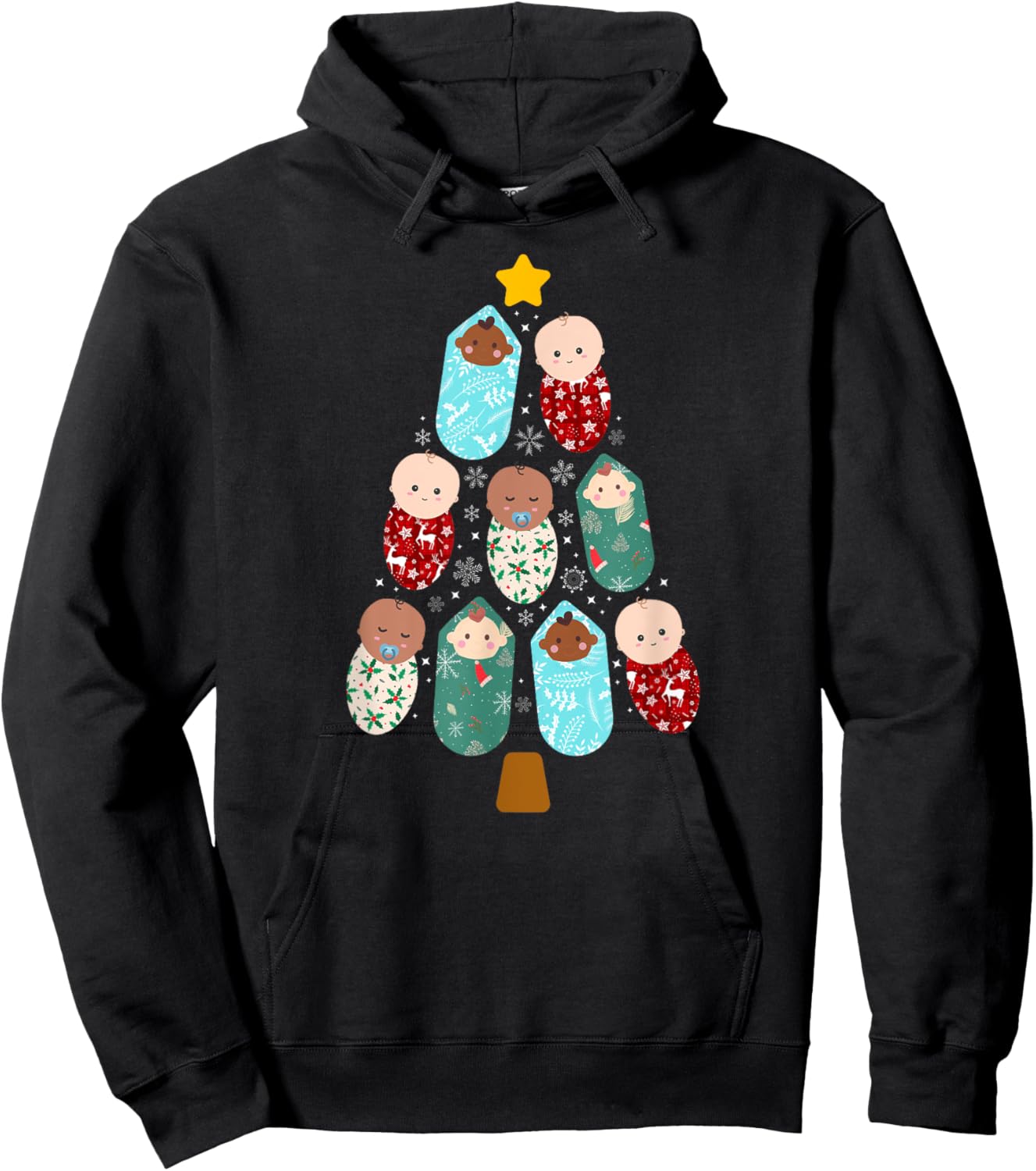 L&D Nurse Christmas Tree Labor And Delivery Nurse Xmas Party Hoodie - Hoodie | Black