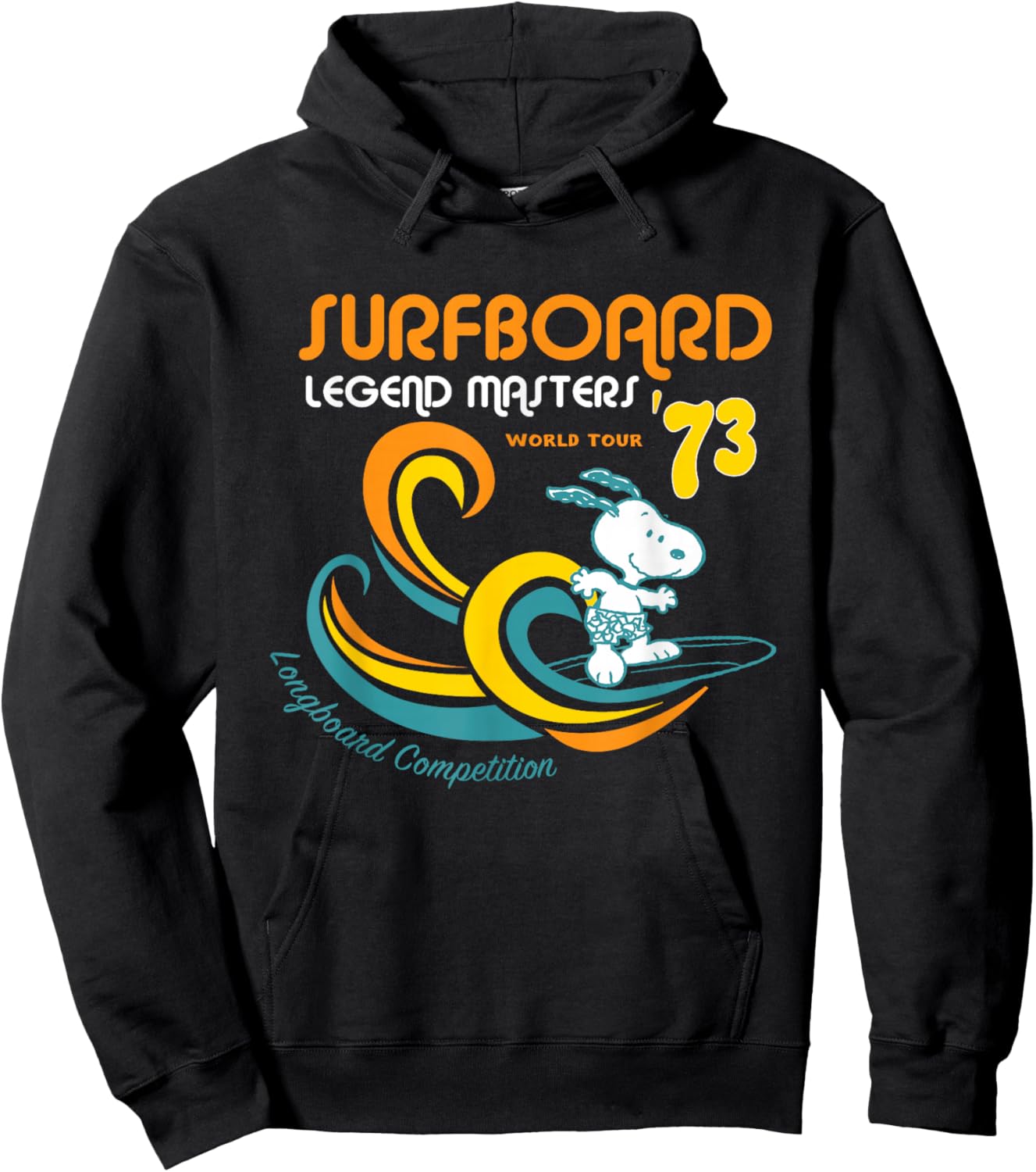 Peanuts Snoopy Surfboard World Tour 73 Hoodie - Hoodie | Black