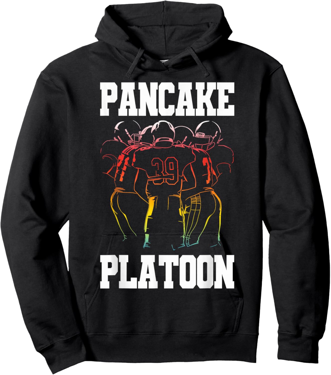 Lineman Pancake Platoon Funny Football Player Hoodie - Hoodie | Black