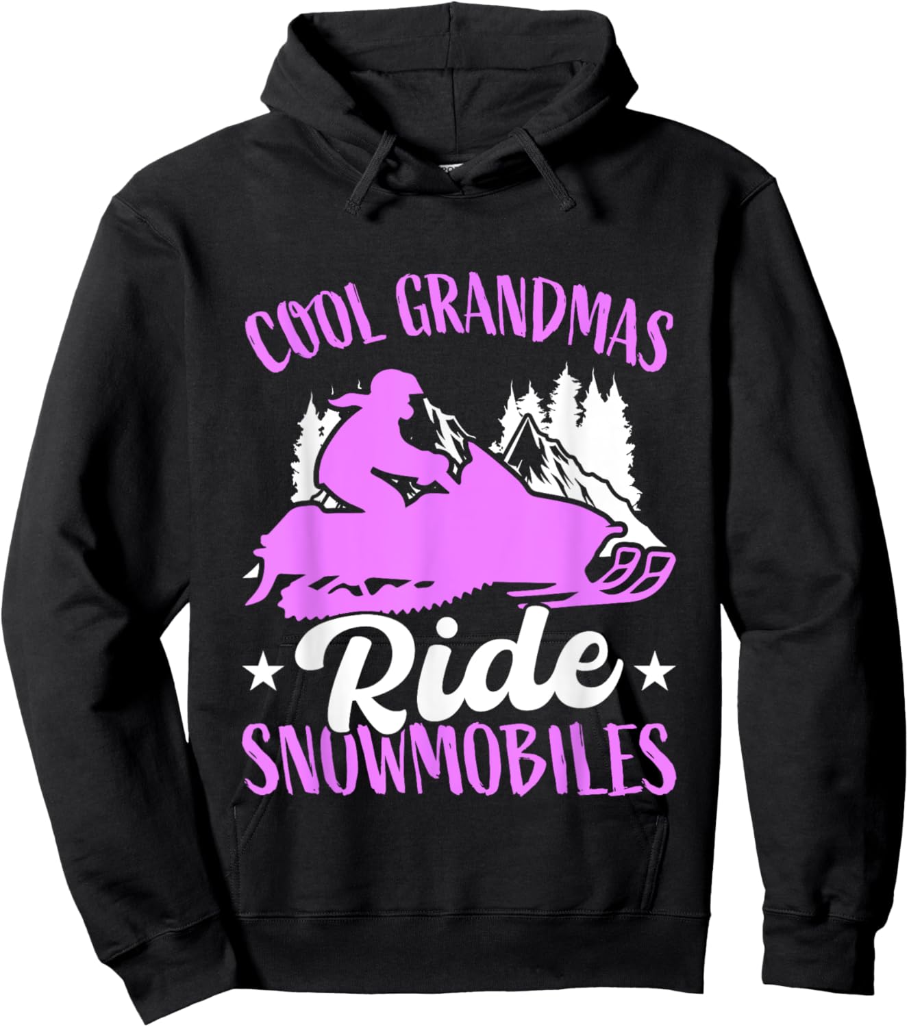 Cool Grandmas Ride Snowmobiles Snowmobiling Snowmobile Rider Hoodie - Hoodie | Black
