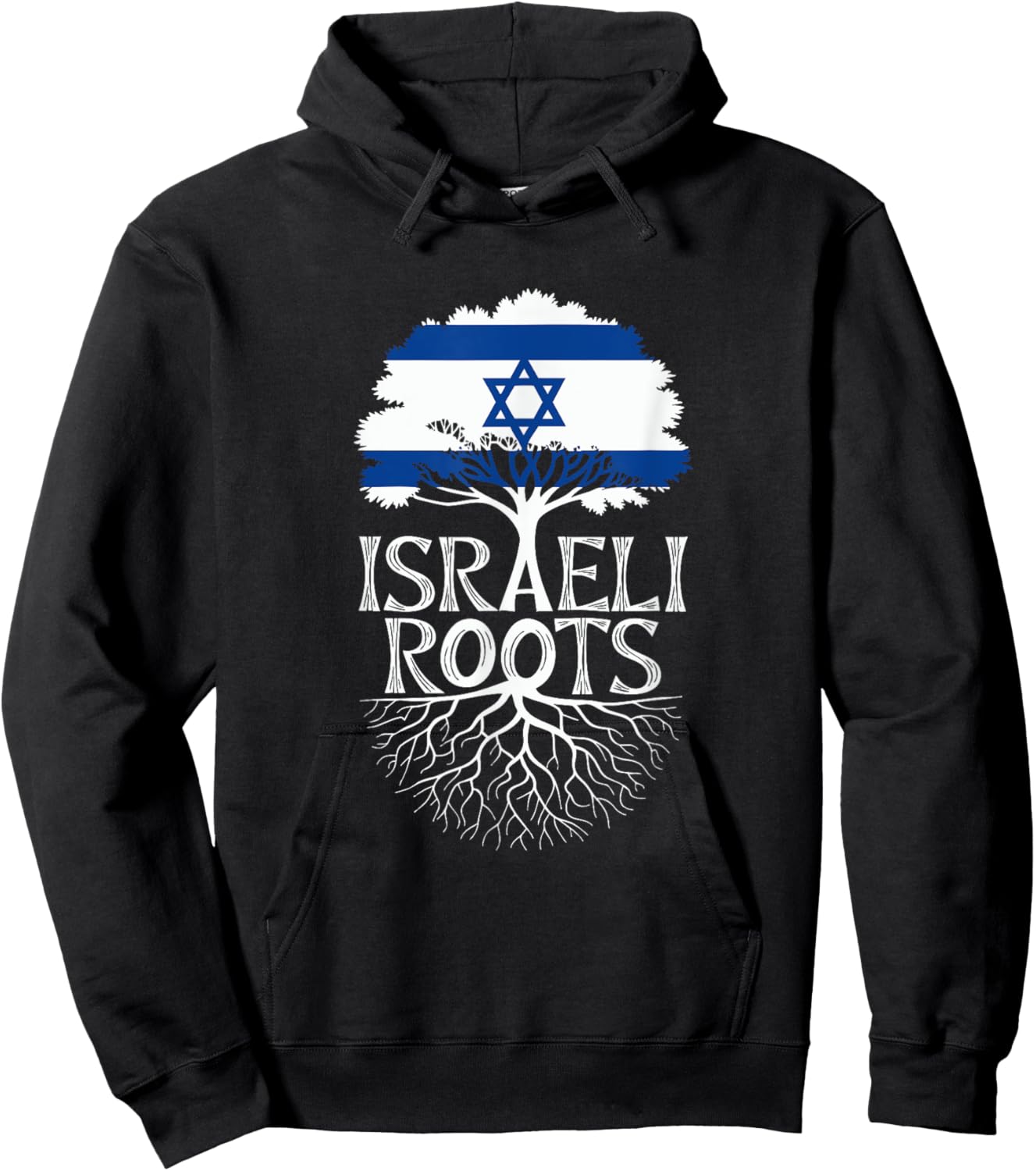 Israeli Roots - Israel Flag Colors Family Tree Souvenir Hoodie - Hoodie | Black
