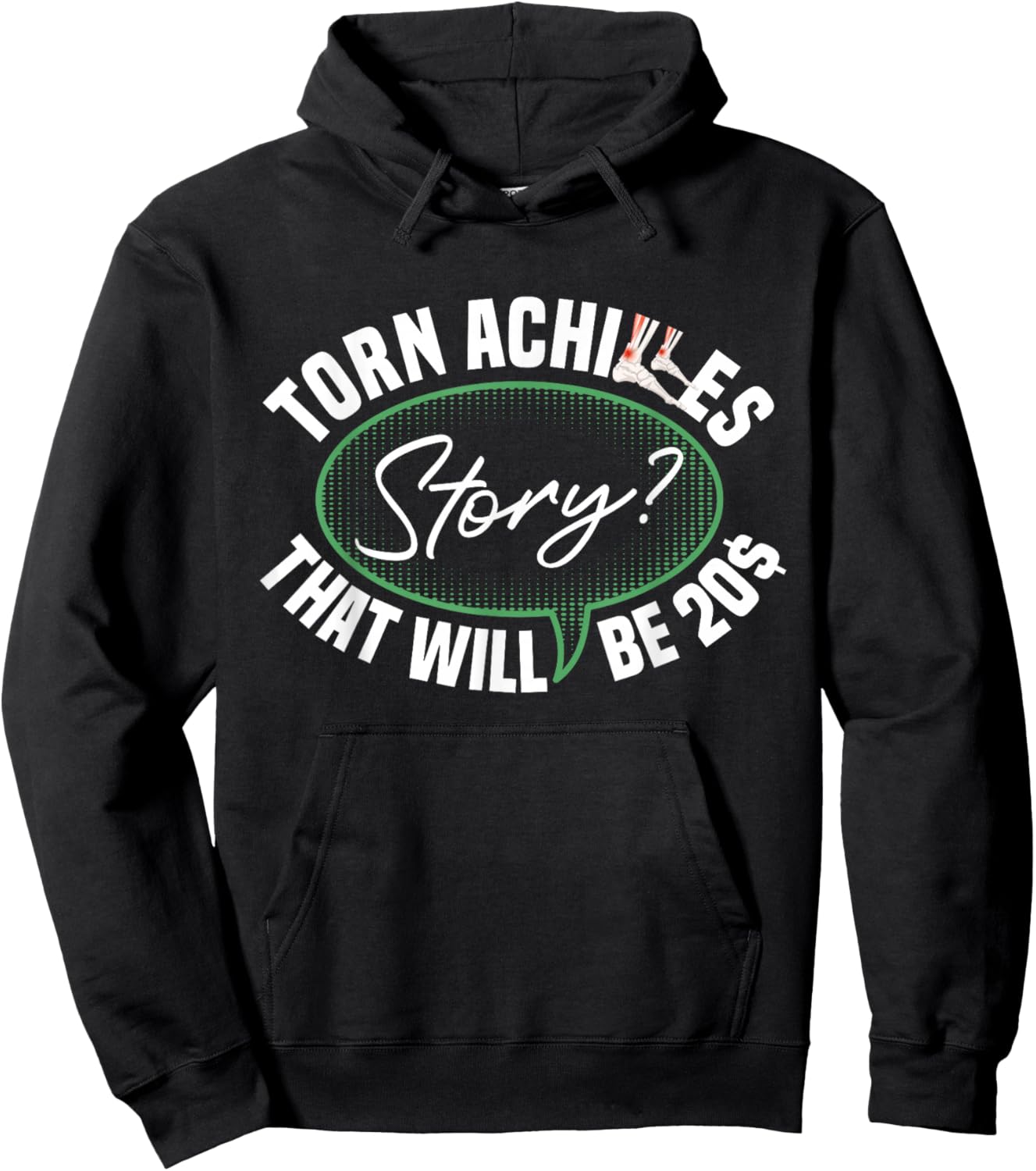 Torn Achilles Story Achilles Tear Achilles Surgery Survivor Hoodie - Hoodie | Black