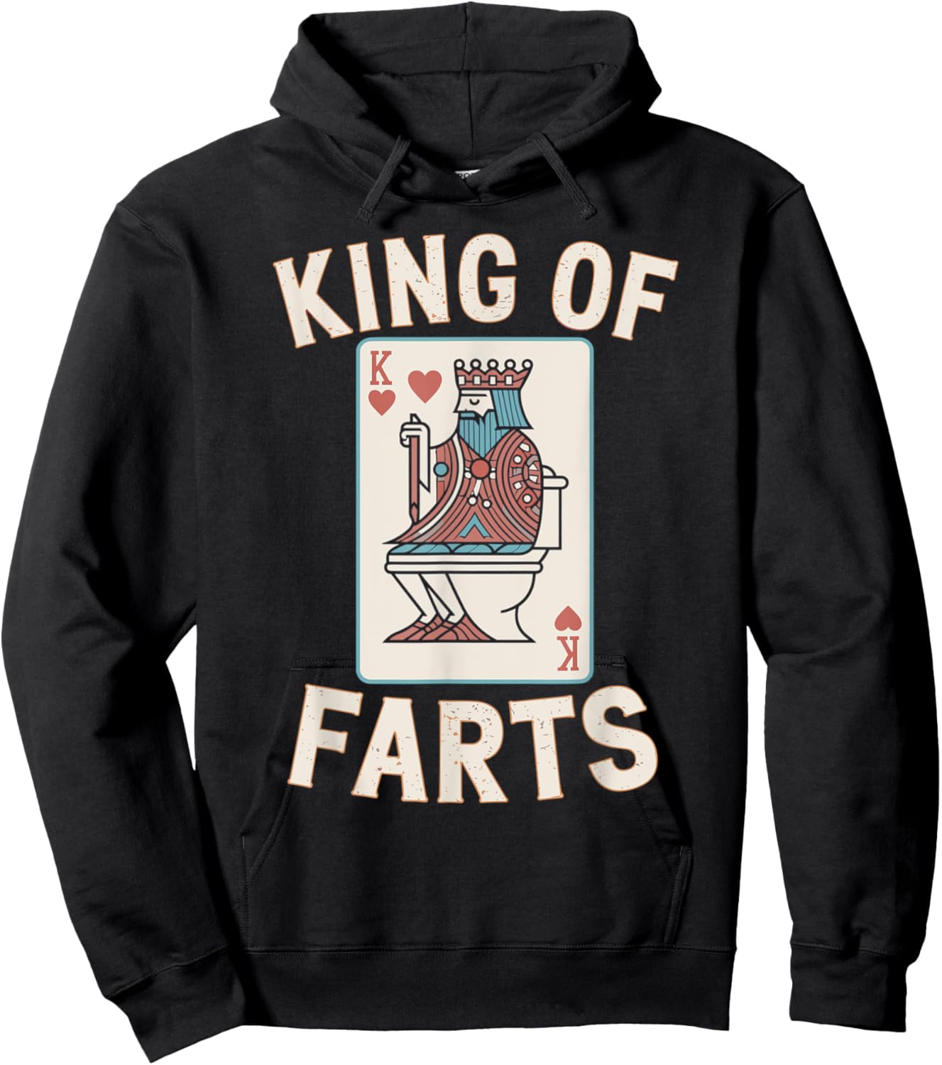 King Of Farts, Playing Card Fart Fathers Day Farting Dad Hoodie - Hoodie | Black